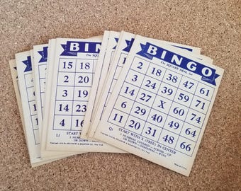 20 Vintage BINGO Cards for Junk Journal, Altered Art, Mixed Media, Scrapbooking and Crafting, Bingo Card Lot