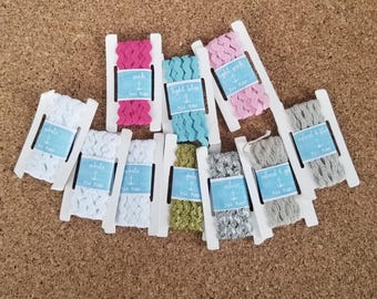 Ric Rac Ribbon Trim Assortment: White, Metallics, Blue & Pink - 20 Yards