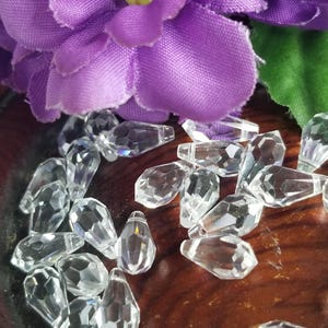 10x6mm Top Side Drill Crystal Briolettes, 20 or 40ct, Tear Drop Beads, Dangle Crystals, Crystal Teardrop Beads,