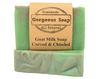 Curved & Chiseled Goat Milk Soap - All Natural Soap, Handmade Soap, Homemade Soap, Handcrafted Soap, Goat Milk Soap Bar Handmade, Soaps Bar