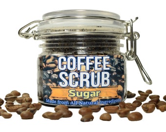 Coffee Scrub with Sugar/Salt, Exfoliating Body Scrub, Coffee Sugar Scrub, Natural Body Scrub, Body Toner Scrub, Reduce Cellulite,