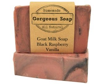 Black Raspberry Vanilla Goat Milk Soap - All Natural Soap, Handmade Soap, Homemade Soap, Handcrafted Soap, Goat Milk Soap Bar, Soaps Bar