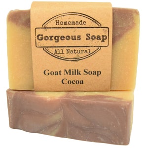 Cocoa Goat Milk Soap - All Natural Soap, Handmade Soap, Homemade Soap, Handcrafted Soap, Goat Milk Soap Bar Handmade, Cocoa Soaps Bar