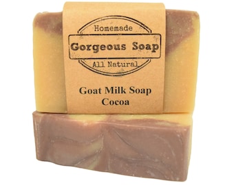 Cocoa Goat Milk Soap - All Natural Soap, Handmade Soap, Homemade Soap, Handcrafted Soap, Goat Milk Soap Bar Handmade, Cocoa Soaps Bar