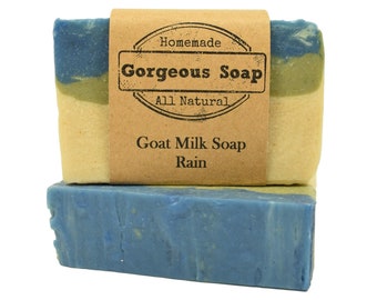 Rain Goat Milk Soap - All Natural Soap, Handmade Soap, Homemade Soap, Handcrafted Soap, Goat Milk Soap Bar Handmade, Soaps Bar