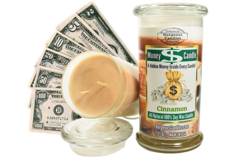 Cinnamon Money Candle Real Cash Candle Real Money Candle Etsy