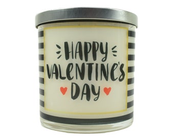 Happy Valentines Day #2 - Natural Soy Candle, Gift Idea, Message Candle, Valentine Gift, Valentine For Her, Valentine