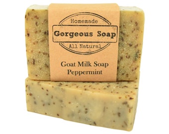 Peppermint Goat Milk Soap - Natural Soap, Handmade Soap, Homemade Soap, Handcrafted Soap, Goat Milk Soap Bar Handmade, Peppermint Soap Bar