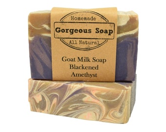 Blackened Amethyst Goat Milk Soap - All Natural Soap, Handmade Soap, Homemade Soap, Handcrafted Soap, Goat Milk Soap Bar, Amethyst Soap Bar