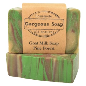 Pine Forest Goat Milk Soap - All Natural Soap, Handmade Soap, Homemade Soap, Handcrafted Soap, Goat Milk Soap Bar Handmade, Pine Soap Bar