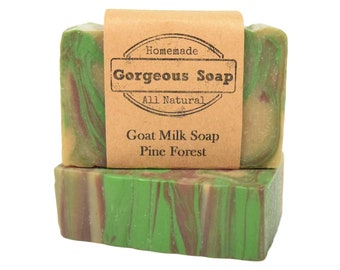 Pine Forest Goat Milk Soap - All Natural Soap, Handmade Soap, Homemade Soap, Handcrafted Soap, Goat Milk Soap Bar Handmade, Pine Soap Bar