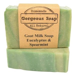 Eucalyptus & Spearmint Goat Milk Soap - Natural Soap, Handmade Soap, Homemade Soap, Handcrafted Soap, Goat Milk Soap Bar Handmade, Soaps Bar