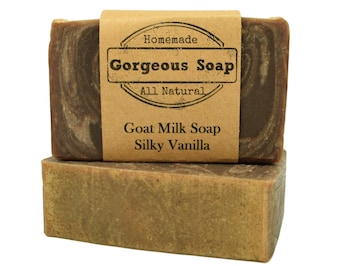 Silky Vanilla Goat Milk Soap - All Natural Soap, Handmade Soap, Homemade Soap, Handcrafted Soap, Goat Milk Soap Bar Handmade, Soaps Bar