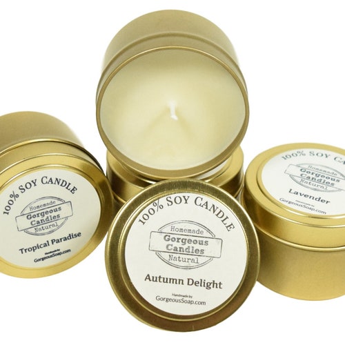 Natural Soy Candles 4 Oz Soy Candle Tin Hand Poured Soy Etsy