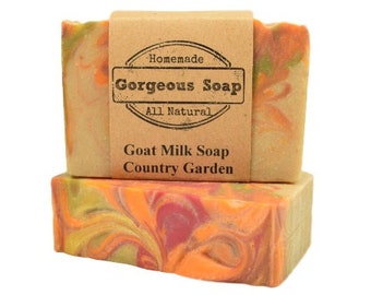 Country Garden Goat Milk Soap - All Natural Soap, Handmade Soap, Homemade Soap, Handcrafted Soap, Goat Milk Soap Bar Handmade, Soaps Bar