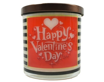 Happy Valentines Day - Natural Soy Candle, Gift Idea, Message Candle, Valentine Gift, Valentine For Her, Valentine