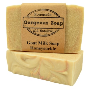 Honeysuckle Goat Milk Soap - All Natural Soap, Handmade Soap, Homemade Soap, Handcrafted Soap, Goat Milk Soap Bar Handmade, Soaps Bar