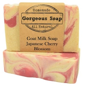 Japanese Cherry Blossom Goat Milk Soap - All Natural Soap, Handmade Soap, Homemade Soap, Handcrafted Soap