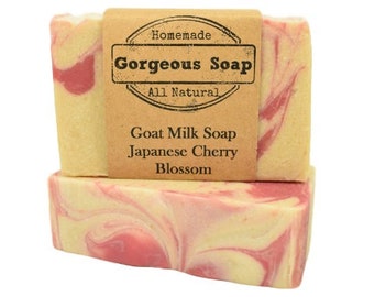 Japanese Cherry Blossom Goat Milk Soap - All Natural Soap, Handmade Soap, Homemade Soap, Handcrafted Soap
