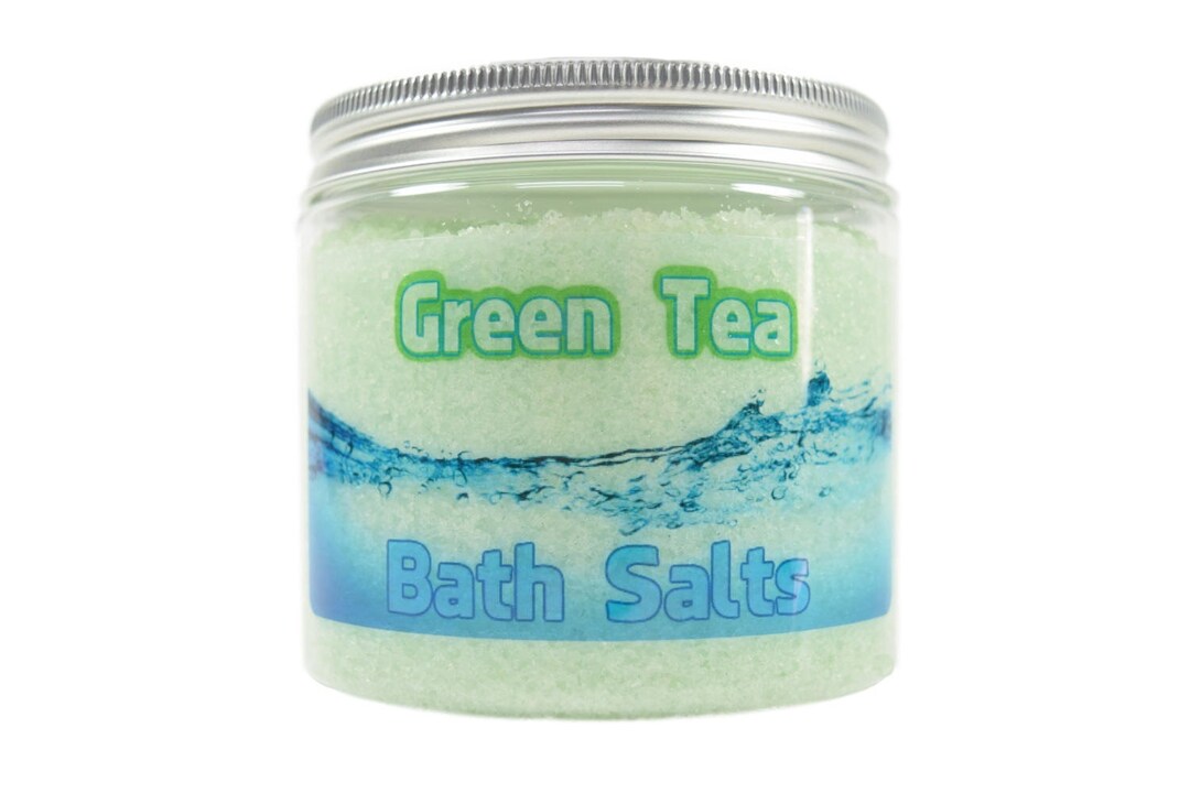 Green Tea Bath Salts Soak Bath Soaks, Herbal Bath Salts in A Jar