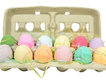 Easter Bath Bombs with Epsom Salts -Natural Bath Bomb, Eggs in Carton, Easter Eggs Bombs, Easter Bath Bomb for Kids, Easter for girls