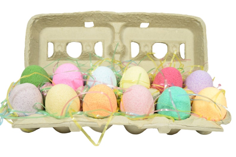 Easter Bath Bombs with Epsom Salts Natural Bath Bomb, Eggs in Carton, Easter Eggs Bombs, Easter Bath Bomb for Kids, Easter for girls image 1