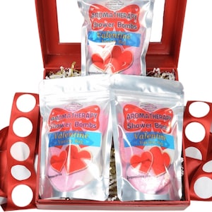 Shower Bombs Gift Set-Shower Steamers Gift Sets, Shower Fizzies, Shower Bombs Valentines Gift Box, Shower Steamer Gift Set, Valentine Gift