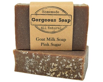 Pink Sugar Goat Milk Soap - All Natural Soap, Handmade Soap, Homemade Soap, Handcrafted Soap, Goat Milk Soap Bar Handmade, Soaps Bar