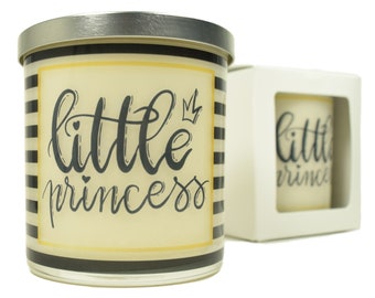 Little Princess Candle - Natural Soy Candle, 12 oz Glass Candle, Gift Idea, Message Candle, Candles Handmade, Gift For Daughter, Candle Gift