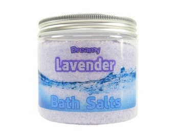 Lavender Bath Salts Soak - Bath Soaks, Herbal Bath Salts In A Jar, Scented Sea Salt, Natural Bath Salt Soak, Spa Gifts Epsom Salt Bath Gifts