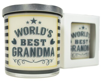 World's Best Grandma Candle - Natural Soy Candle, 12 oz Glass Soy Candle, Gift Idea, Nana Gifts, Gift For Grandma, Christmas For Grandma