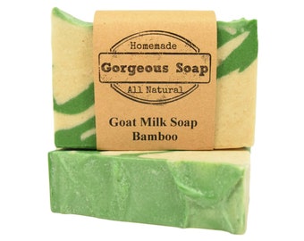 Bamboo Goat Milk Soap - All Natural Soap, Handmade Soap, Homemade Soap, Handcrafted Soap, Goat Milk Soap Bar Handmade, Bamboo Soap Bar