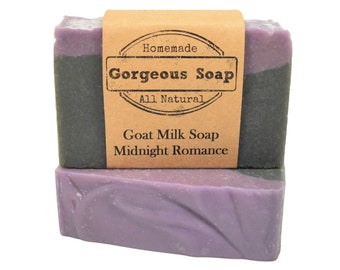 Midnight Romance Goat Milk Soap - All Natural Soap, Handmade Soap, Homemade Soap, Handcrafted Soap, Goat Milk Soap Bar Handmade, Soaps Bar