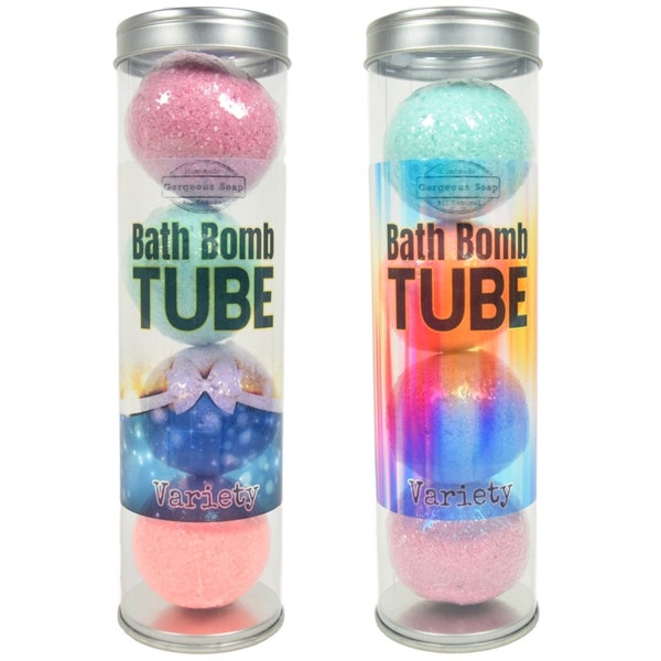 Bath Bomb Tube Set - Bath Bombs For Kids, Bath Fizzies, Bath Bomb Gift Set, Natural Bath Bombs for Women, Moisturizing Handmade Bath Fizzy