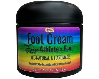 Foot Cream for Athlete's Foot - Natural Foot Balm, Foot Salve, Heel Balm, Herbal Foot Care, Athletes Foot Cream, Athletes Foot Balm Salve