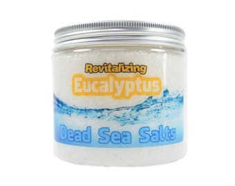 Eucalyptus Dead Sea Salts - Bath Soaks, Herbal Bath Salts, Sea Salt, Bath Salt Soak, Natural Dead Sea Salt, Bath Gifts Bath Favors Spa Gifts