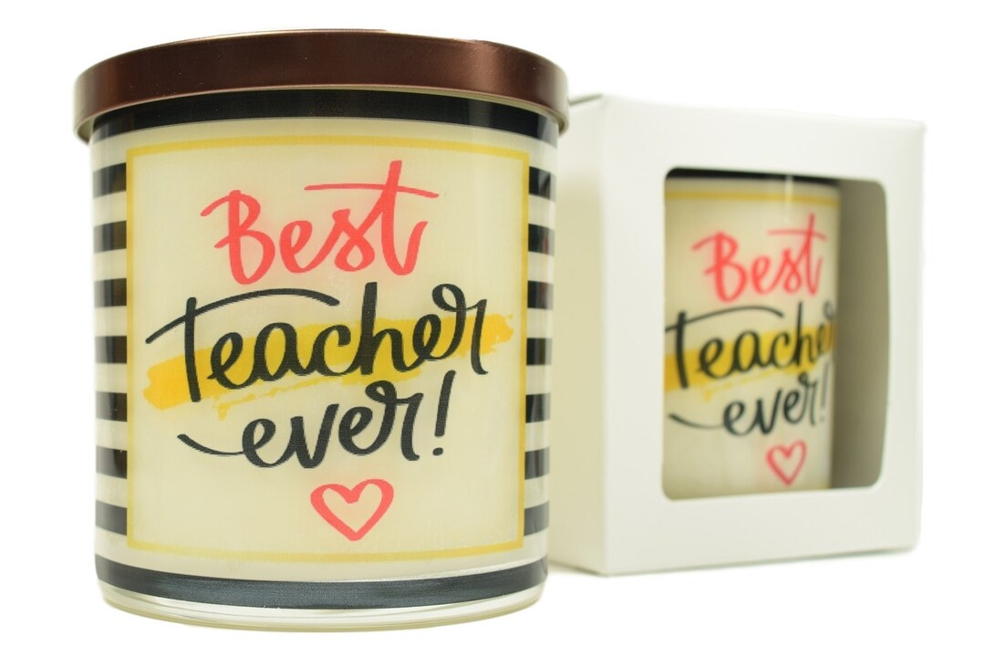Best Teacher Candle Natural Soy Candle 12 Oz Glass Soy Etsy