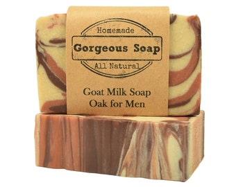 Oak for Men Goat Milk Soap - All Natural Soap, Handmade Soap, Homemade Soap, Handcrafted Soap, Goat Milk Soap Bar Handmade, Soap for Men