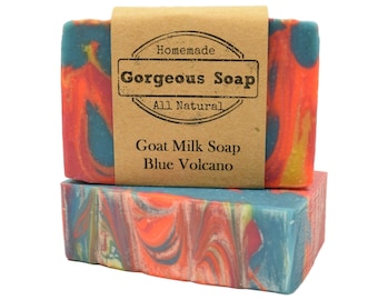 Blue Volcano Goat Milk Soap - All Natural Soap, Handmade Soap, Homemade Soap, Handcrafted Soap, Goat Milk Soap Bar Handmade, Soaps Bar