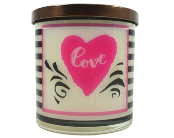 Love Candle - Natural Soy Candle, Gift Idea, Message Candle, Valentine, Valentine Gift, Valentine Gift for Her