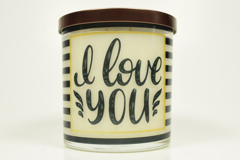 I Love You Candle Natural Soy Candle 12 Oz Glass Candle Etsy