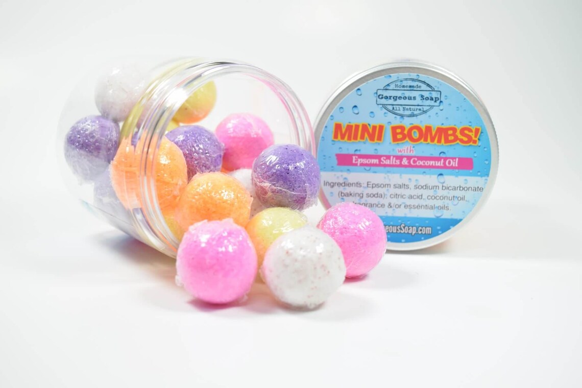Mini Bath Bombs With Epsom Salts Kids Bath Bombs Bath Bomb Etsy