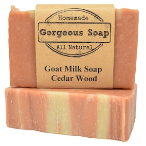Cedar Wood Goat Milk Soap, All Natural Soap, Handmade Soap, Homemade Soap, Handcrafted Soap, Goat Milk Soap Bar Handmade, Cedarwood Soap Bar