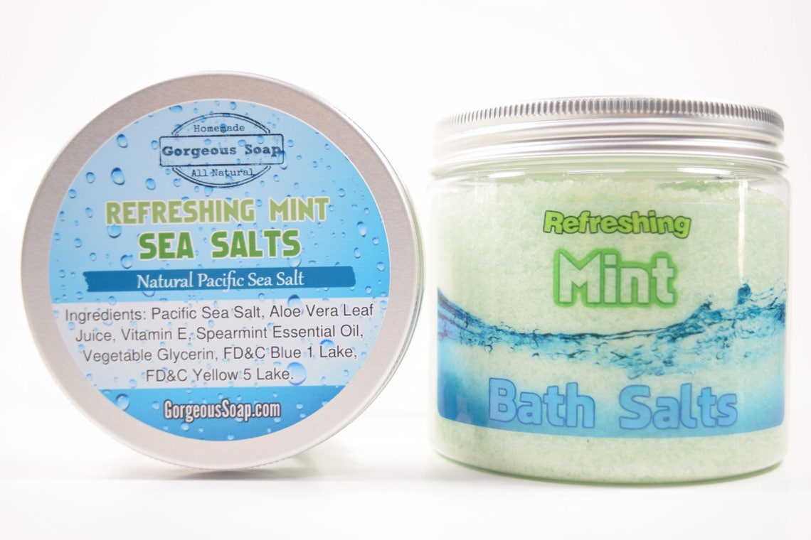 Mint Bath Salts Soak Bath Soaks Herbal Bath Salts in A Jar Etsy