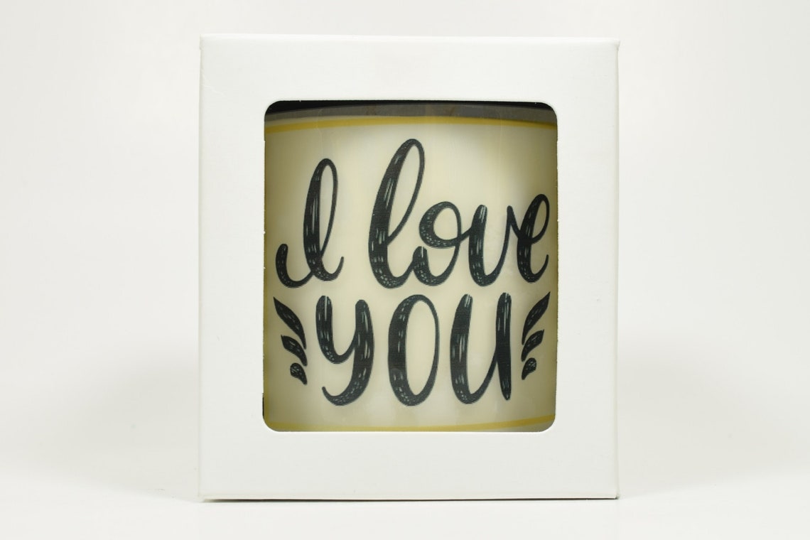 I Love You Candle Natural Soy Candle 12 Oz Glass Candle Etsy