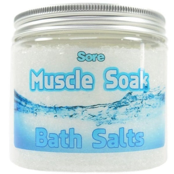 Sore Muscle Soak Bath Salts - Bath Soaks, Herbal Bath Salts In A Jar, Sea Salt, Natural Bath Salt Soak, Spa Gifts, Epsom Salt Bath Gifts