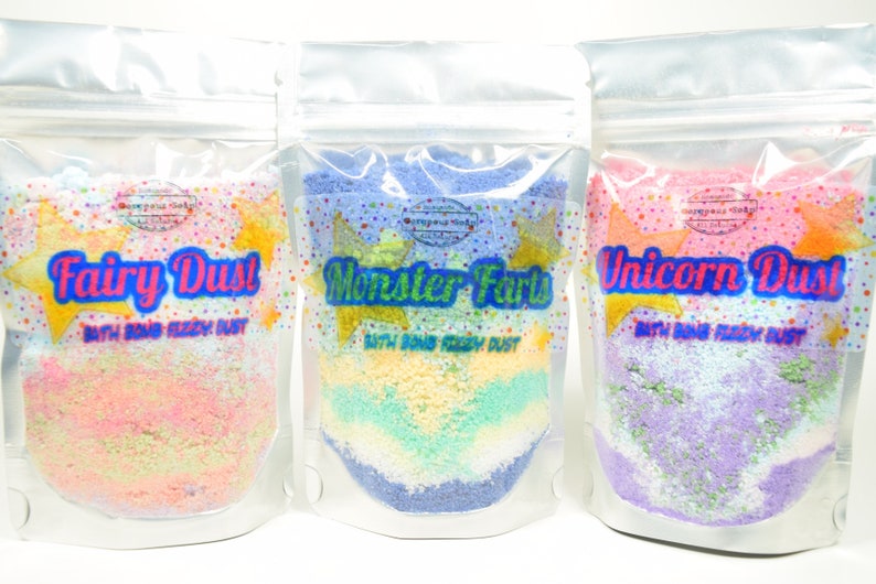 Small FAIRY DUST Bath Bomb Dust, Bath Bomb, Unicorn Dust, Pixie Dust, Bath Bomb Powder, Party Favor Gifts, Fizzy Dust, Monster Farts image 1