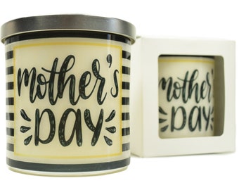 Mother's Day Candle - Natural Soy Candle, 12 oz Glass Soy Candles, Gift Idea, Scented Handmade Candle, Message Candles, Mother's Day Candles
