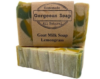 Lemongrass Goat Milk Soap - Natural Soap, Handmade Soap, Homemade Soap, Handcrafted Soap, Goat Milk Soap Bar Handmade, Lemongrass Soap Bar