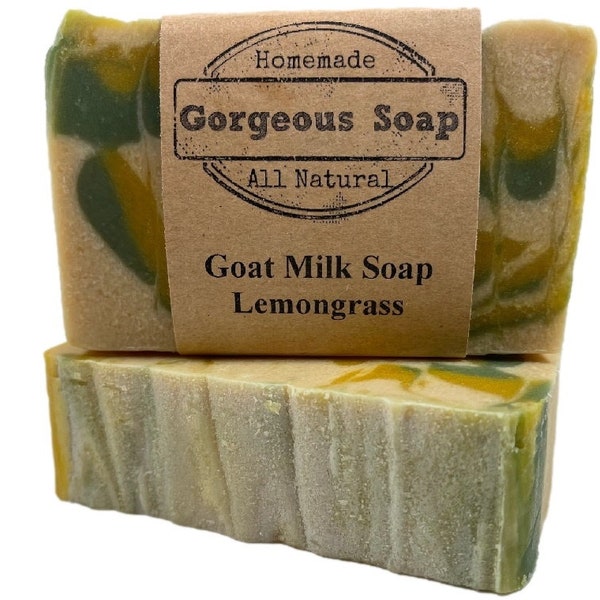 Lemongrass Goat Milk Soap - Natural Soap, Handmade Soap, Homemade Soap, Handcrafted Soap, Goat Milk Soap Bar Handmade, Lemongrass Soap Bar